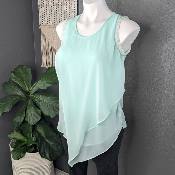 Xhilaration Mint Beaded Tank Top - Picture 1 of 9